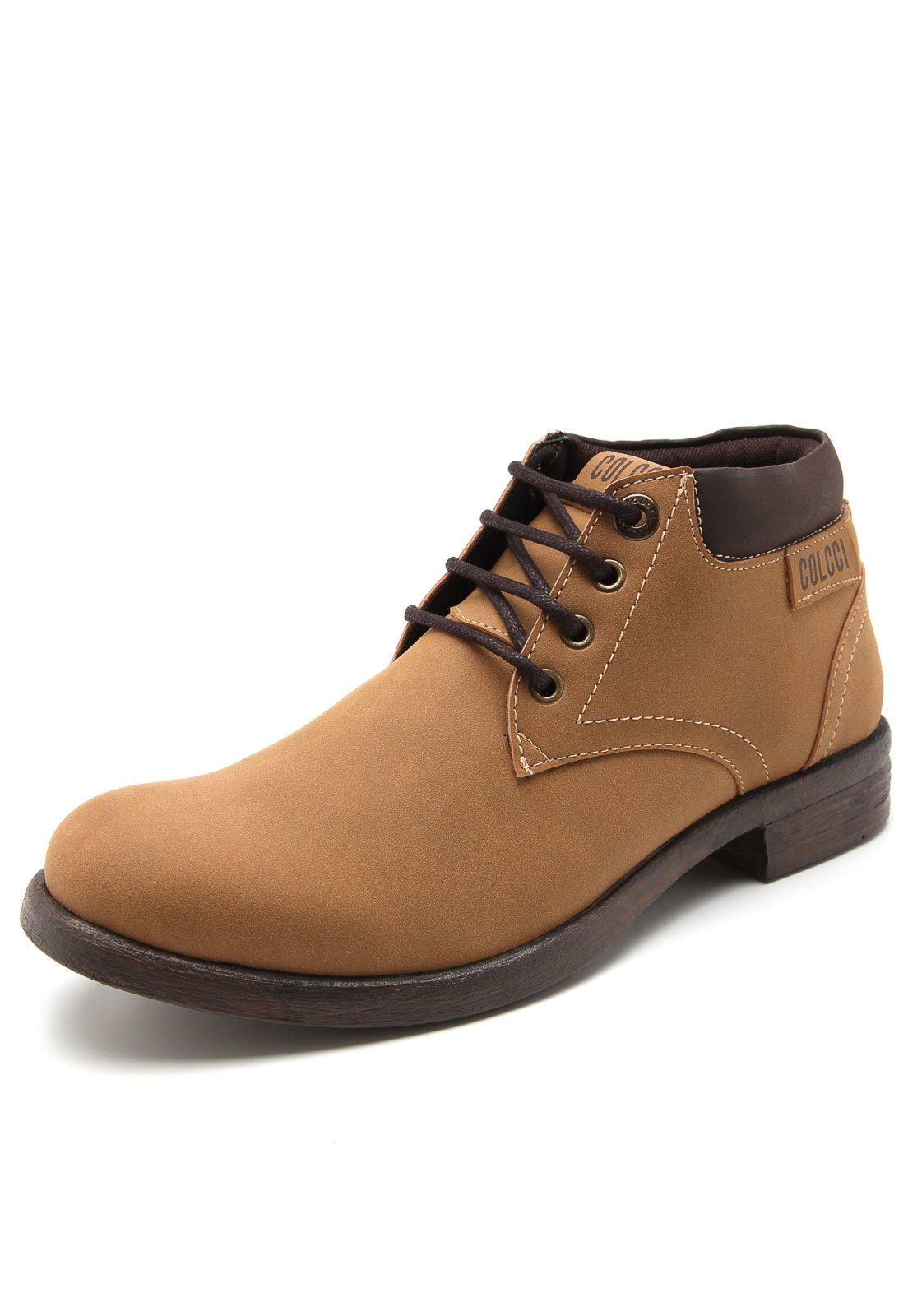 bota colcci lettering caramelo