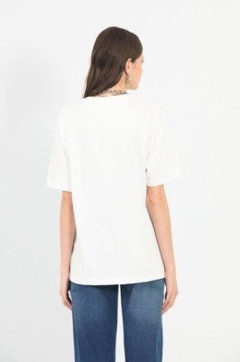 Camiseta Oversized Estampada com Aplicação Colcci CLC Off Shell