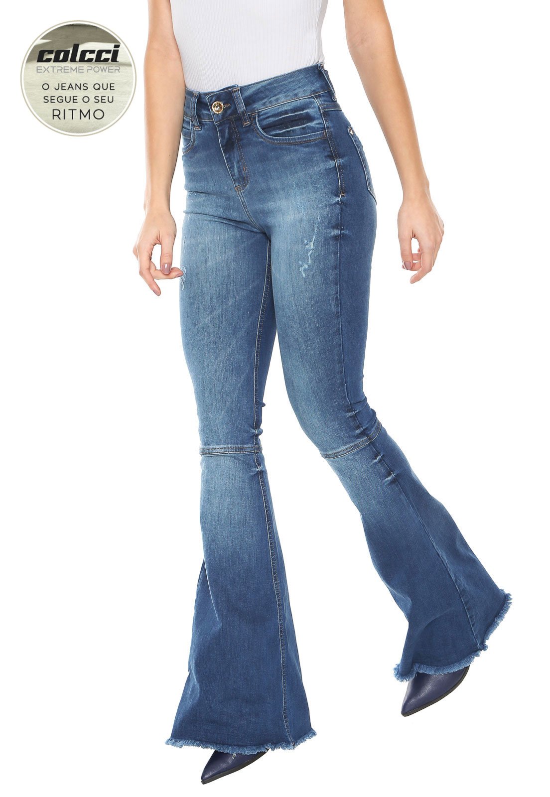 calça jeans colcci cintura alta