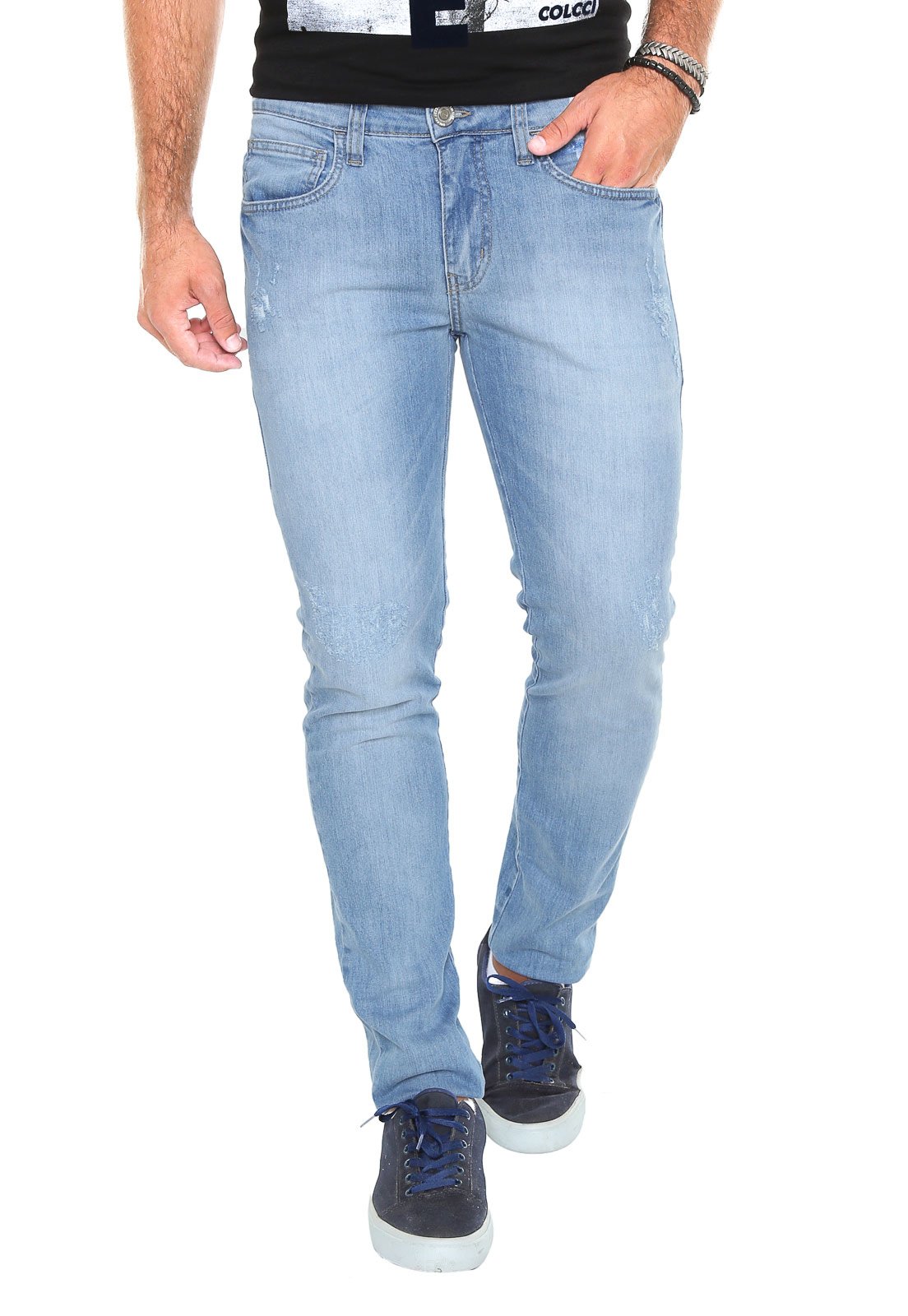 calça jeans colcci slim alex azul