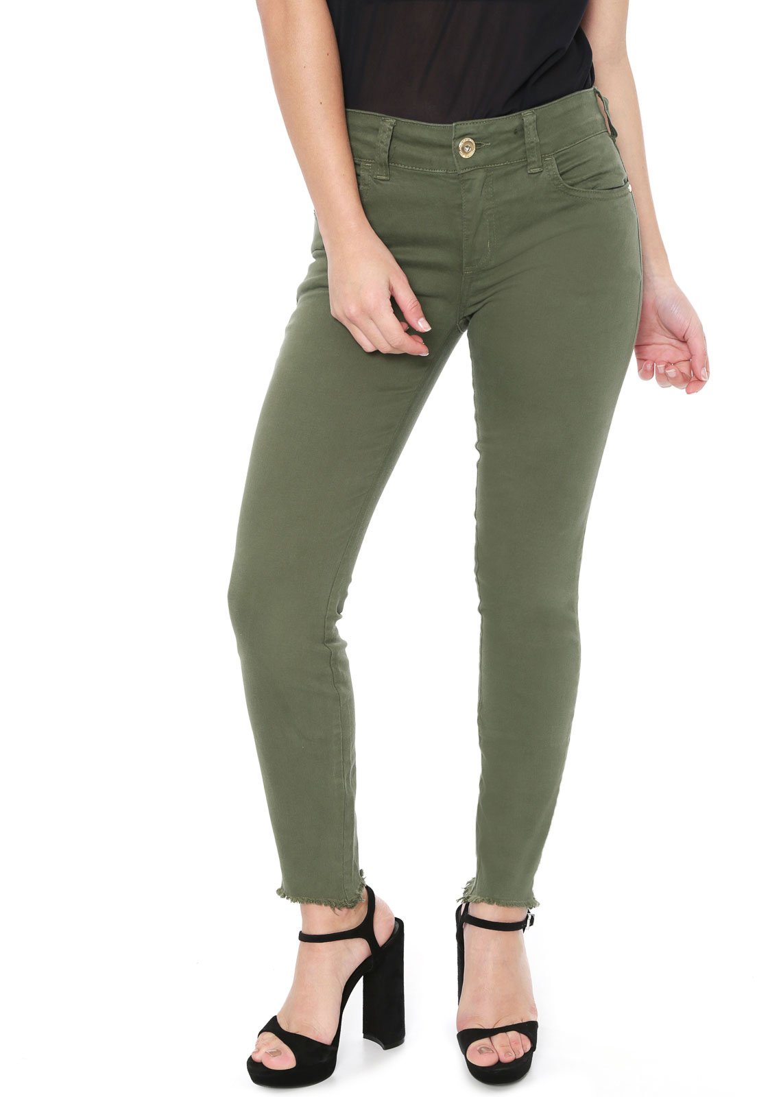 calça jeans verde musgo feminina