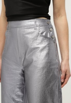 Calça Colcci Reta Metalizada Prata