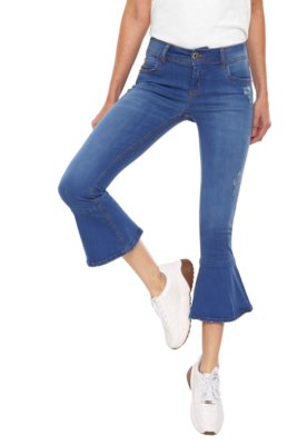 Menor preço em Calça Jeans Colcci Cropped Flare Azul