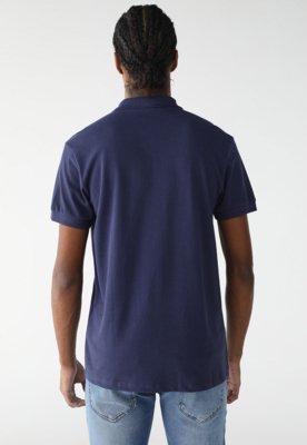 Camisa Polo Colcci Reta Logo Azul