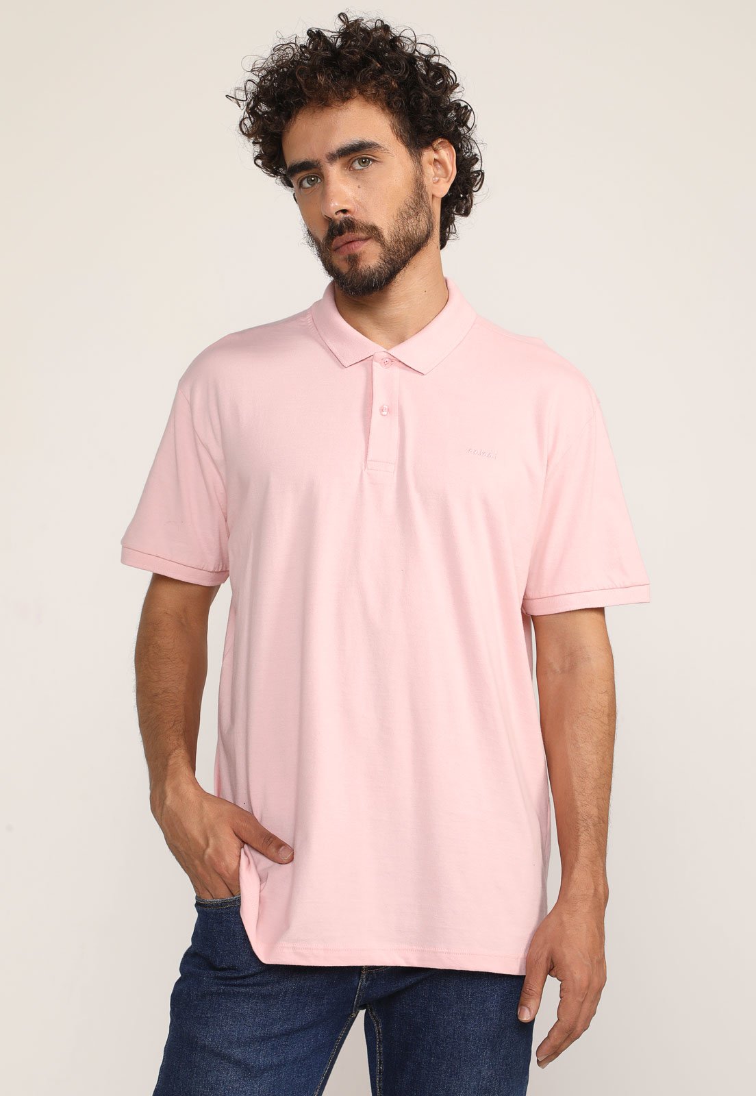 Camisa Polo Tommy Hilfiger Reta Logo Rosa 