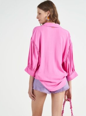 Camisa Relax Oversized Colcci Rosa