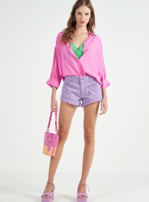 Camisa Relax Oversized Colcci Rosa