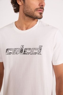 Camiseta Básica Logo Frontal Colcci Off Shell