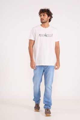 Camiseta Básica Logo Frontal Colcci Off Shell