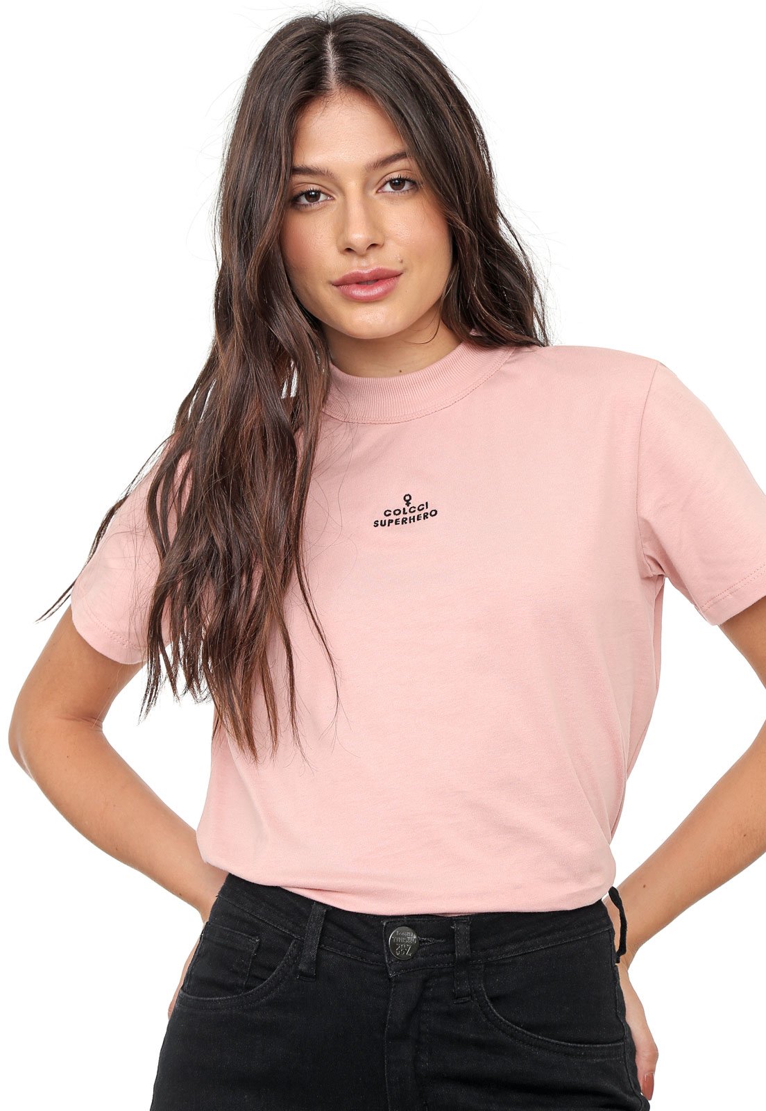 camiseta colcci bordada