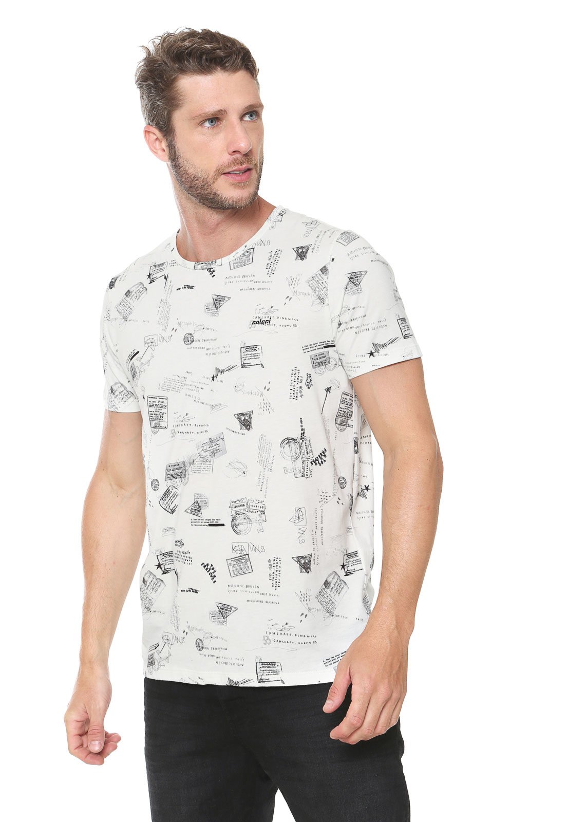 Camiseta Colcci Estampada Branco - Compre Agora | Dafiti Brasil