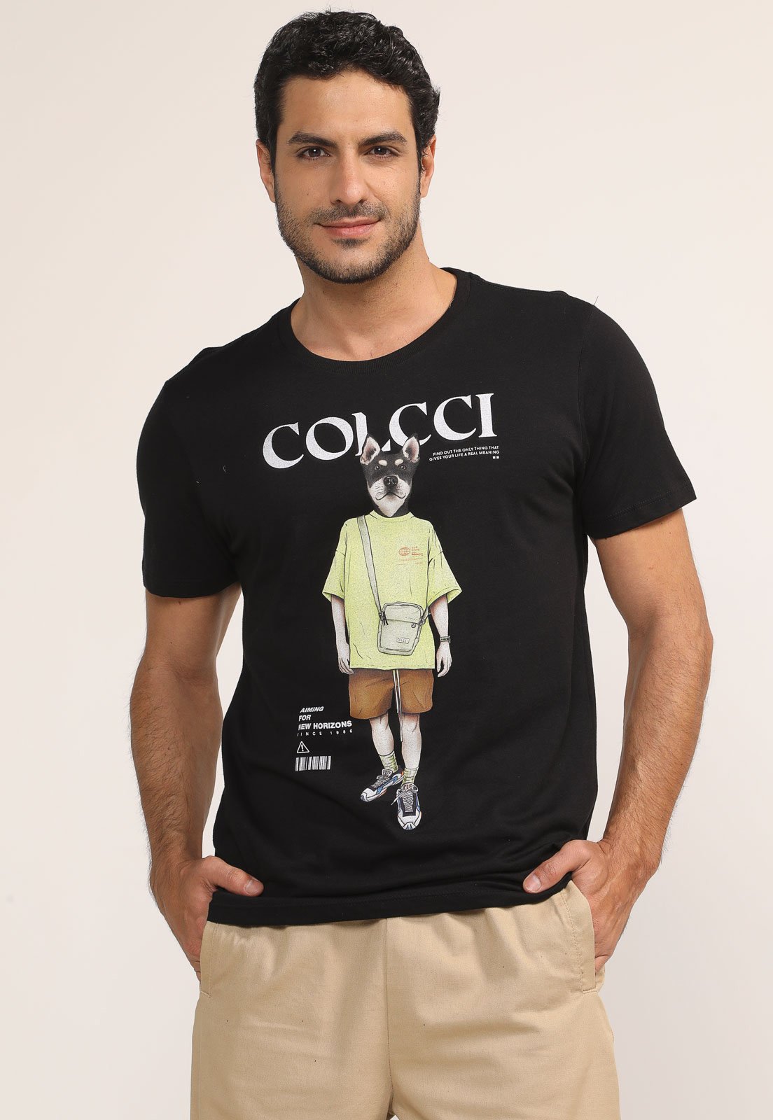 Camiseta Colcci Estampada Preta