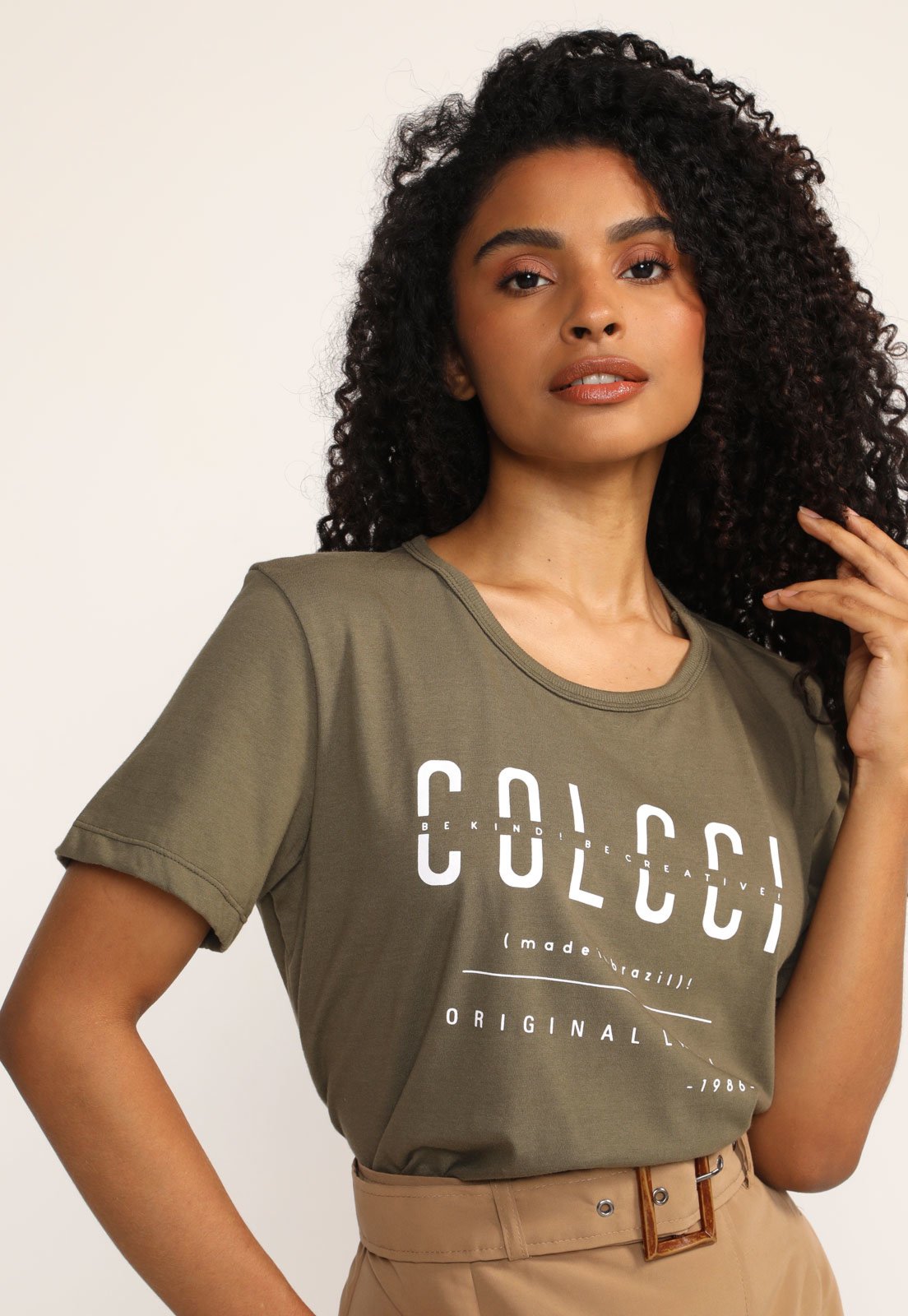 Camiseta Colcci Logo Verde