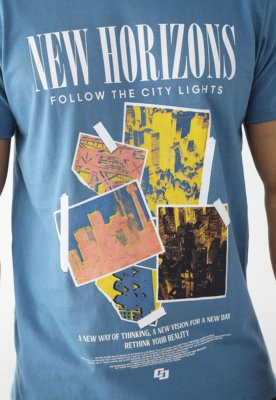 Camiseta Colcci Reta Estampada Azul