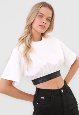 Camiseta Cropped Colcci Muscle Tee Off-White - Compre Agora