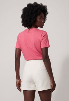 Camiseta Feminina Colcci Logo Rosa