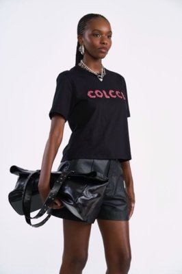 Camiseta Manga Curta com Lettering Colcci Preto