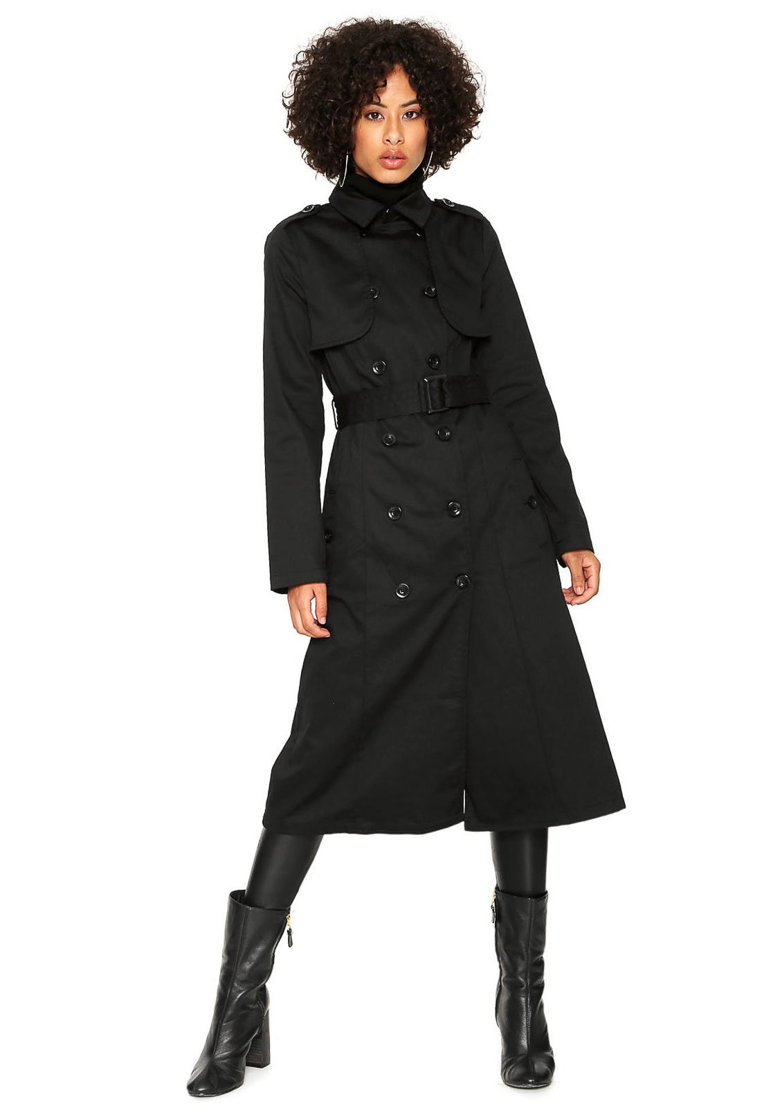 trench coat feminino preto