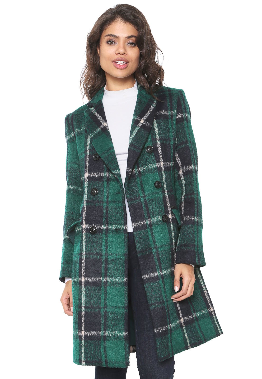 casaco xadrez feminino colcci