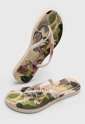 Chinelo Colcci Estampado Off-White