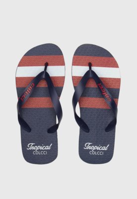 Chinelo Colcci Listrado Azul-Marinho Chinelo Colcci Listrado Azul-Marinho