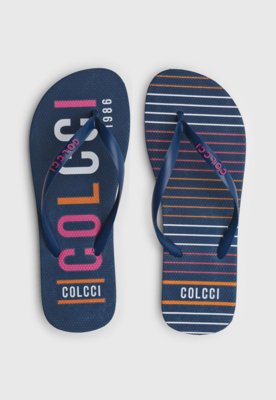 Chinelo Colcci Logo Azul