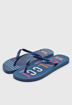 Chinelo Colcci Logo Azul
