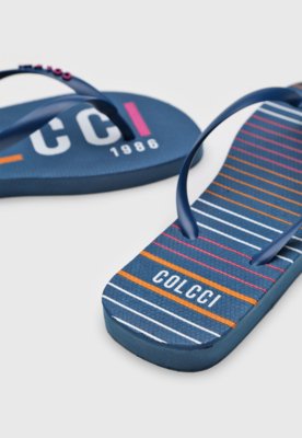 Chinelo Colcci Logo Azul