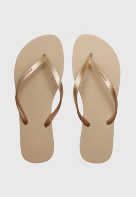Chinelo Colcci Logo Bege