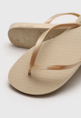 Chinelo Colcci Logo Bege