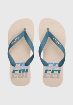 Chinelo Masculino Colcci Arpoador Azul e Bege