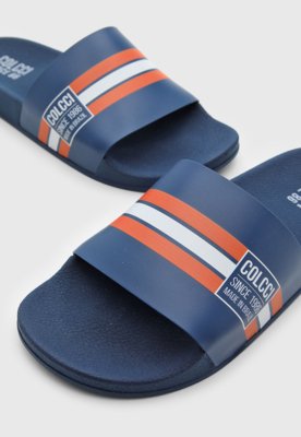 Chinelo Slide Colcci Logo Azul