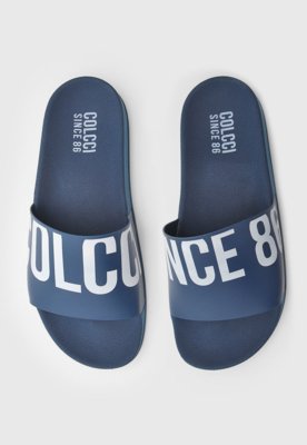 Chinelo Slide Colcci Logo Azul