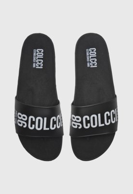 Chinelo Slide Colcci Logo Preto