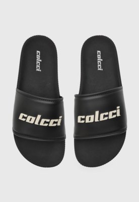 Chinelo Slide Colcci Logo Preto