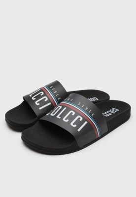 Chinelo Slide Colcci Logo Preto