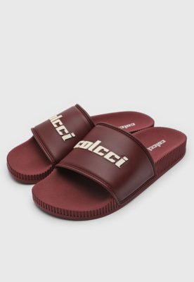 Chinelo Slide Colcci Logo Vinho