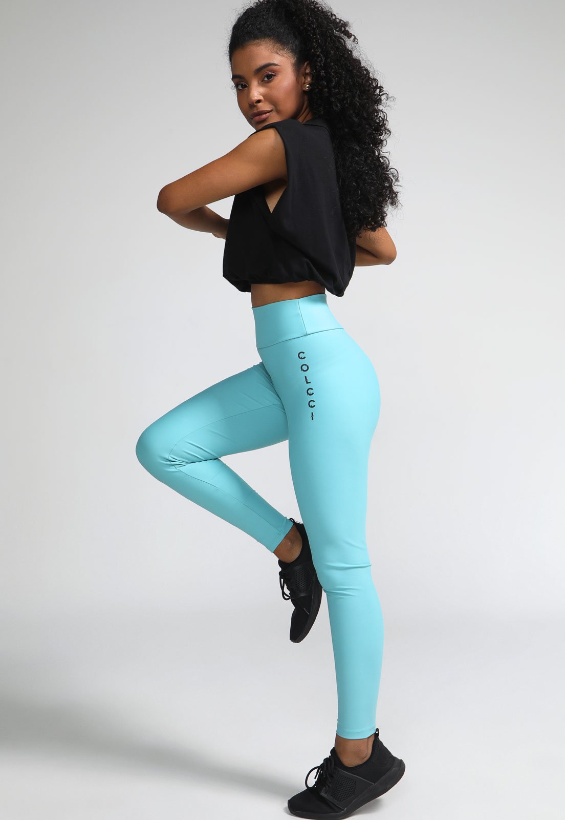 Legging Colcci Fitness Logo Azul - Compre Agora