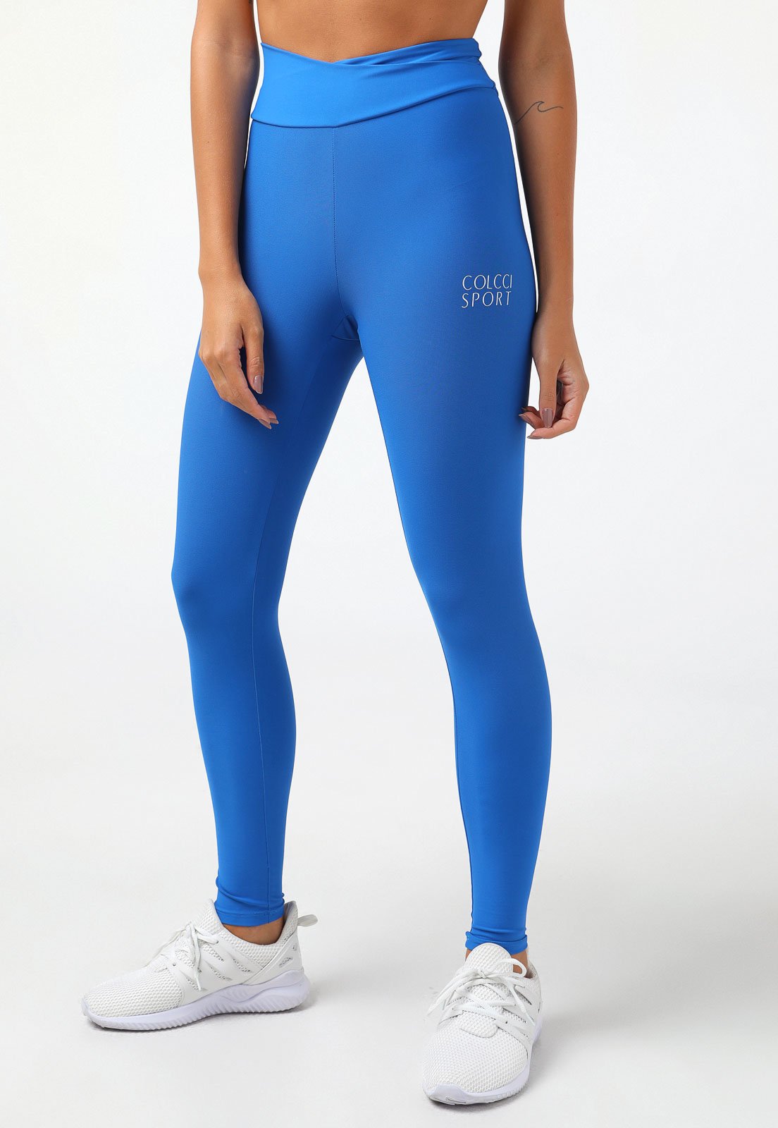 Legging Colcci Fitness Logo Azul - Compre Agora