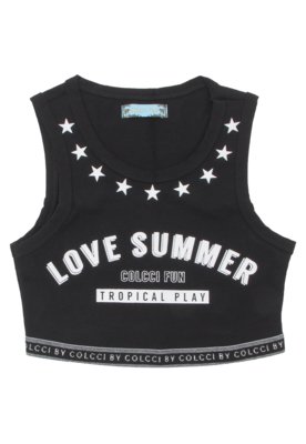 Menor preço em Blusa Colcci Fun Menina Escrita Preta