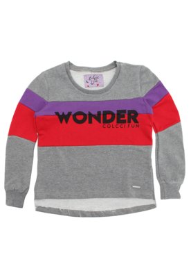 Menor preço em Blusa de Moletom Colcci Fun Menina Escrita Cinza