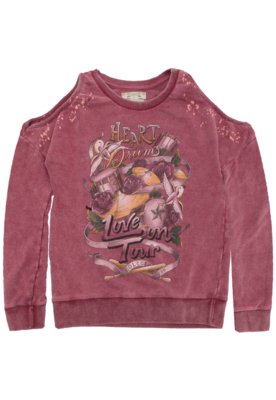 Menor preço em Blusa de Moletom Colcci Fun Menina Frontal Vinho