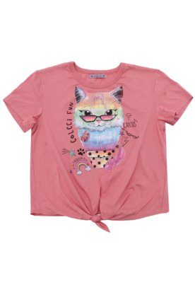 Camiseta Colcci Fun Menina Estampado Rosa Menor preço em Camiseta Colcci Fun Menina Estampado Rosa