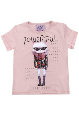 Camiseta Colcci Fun Menina Lettering Rosa Menor preço em Camiseta Colcci Fun Menina Lettering Rosa
