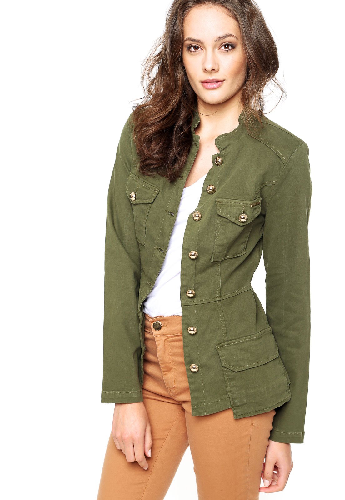 jaqueta sarja verde feminina