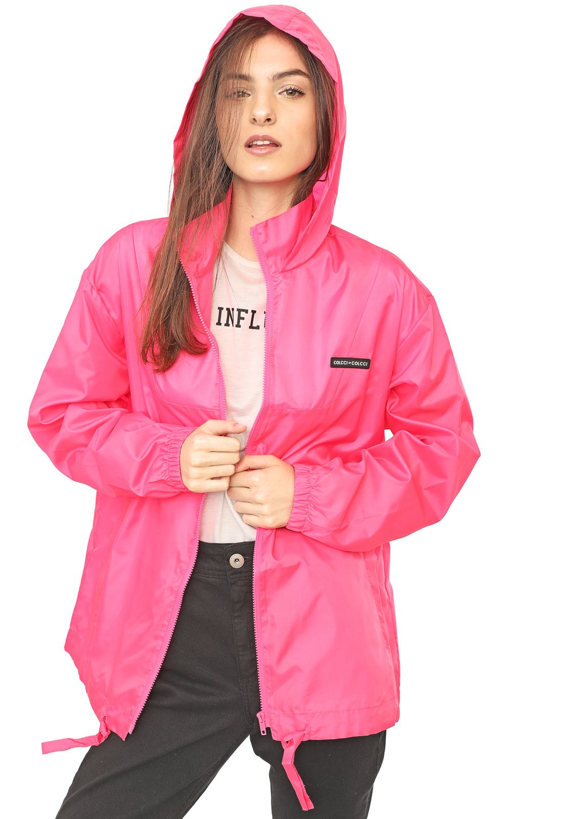 jaqueta rosa neon