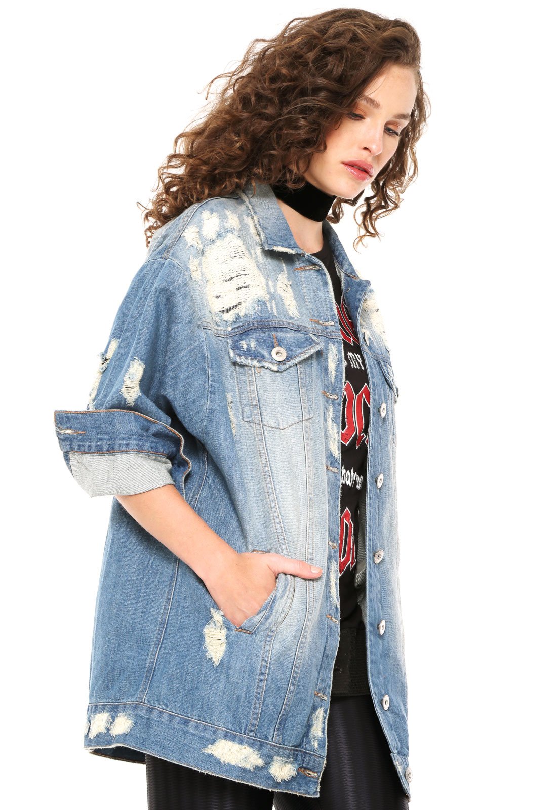jaqueta jeans colcci feminina