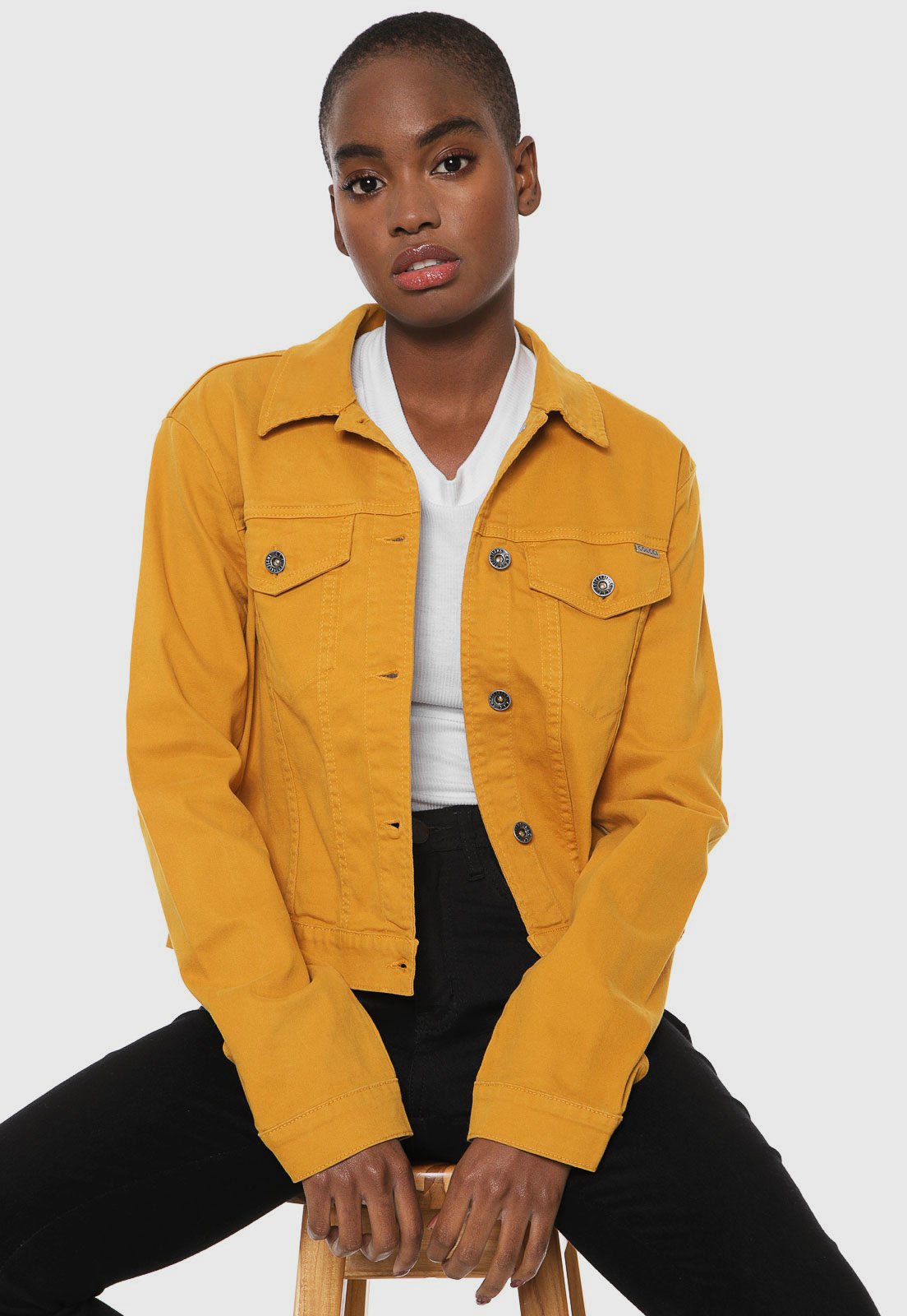 jaqueta sarja amarela