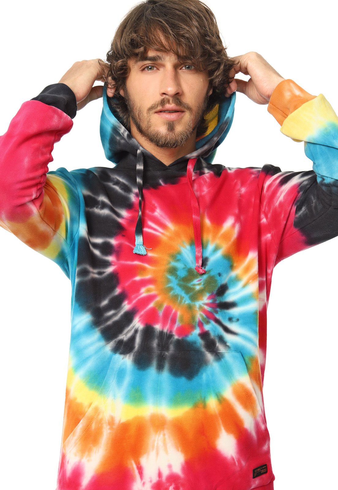 vans off the wall tie dye moletom com capuz