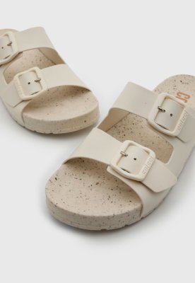 Rasteira Feminina Colcci Aberta Fivelas Bege